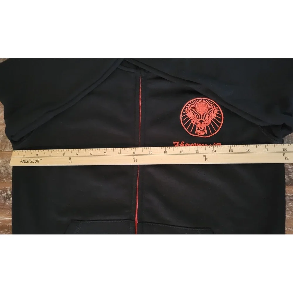 Jagermeister Womens Black Zip Up Logo Sweatshirt German Liquor Sz S Hipster Y2K